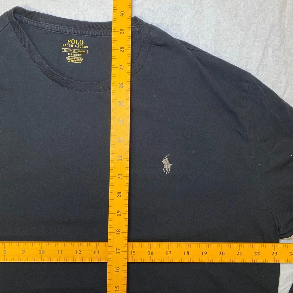 Polo Ralph Lauren Mens XL Long Sleeve T-Shirt Black Classic Fit Cotton Pony Logo